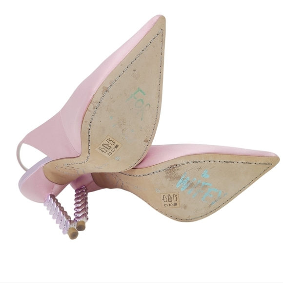 Sophia Webster | Pink Tyra Satin Slingback Sandal Heels (EU Size 40/US Size 10) - Picture 13 of 13